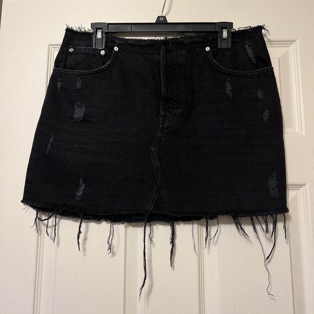 BDG black jean skirt